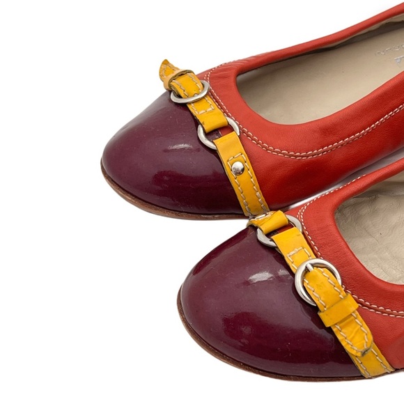 AGL Monika Genuine leather calfskin ballet color block flats shoes 37.5 7.5 - Picture 4 of 10